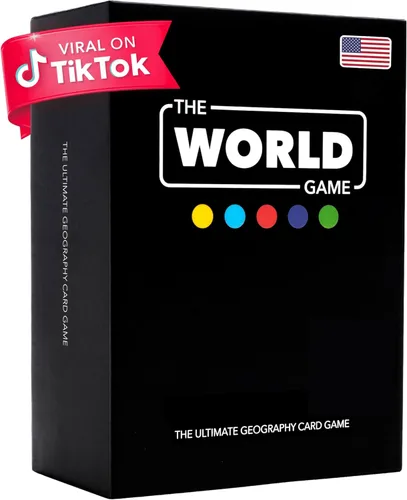 The World Game - Juego de cartas de geografía - Juego de mesa educativo para niños, familia y adultos - Idea de regalo de aprendizaje genial para