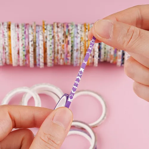 Miniatura 4 de Extra - Juego de cinta Washi extra delgada, patrones aleatorios, 80 rollos + paquete de lámina dorada, cinta decorativa para enmascarar súper