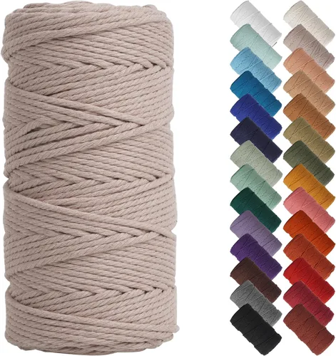 Miniatura 83 de NOANTA - Cuerda de macramé color beige natural, 1/8 pulgadas (3 mm) x 109 yardas (100 metros), cuerda de algodón colorido para colgar en la pared