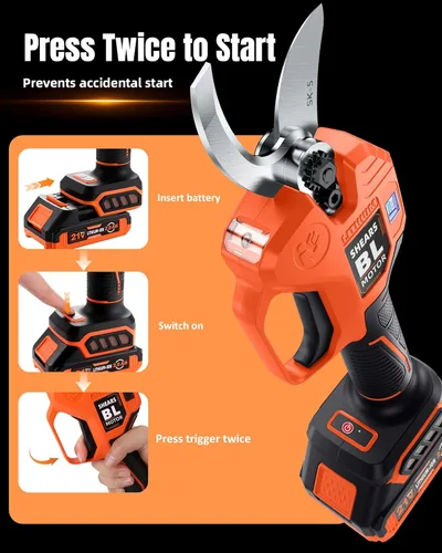 Miniatura 7 de Tijeras de Podar Eléctricas Inalámbricas, [Diámetro de Corte de 1.6''] Podadora Profesional con Batería, Tijeras de Jardín para Poda de Árboles