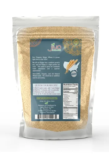 Miniatura 9 de Trigo búlgur orgánico fino #1 de 2 libras, sin OMG, cultivado en Estados Unidos, bayas de trigo 100% naturales, bolsa resellable por Jiva Organics