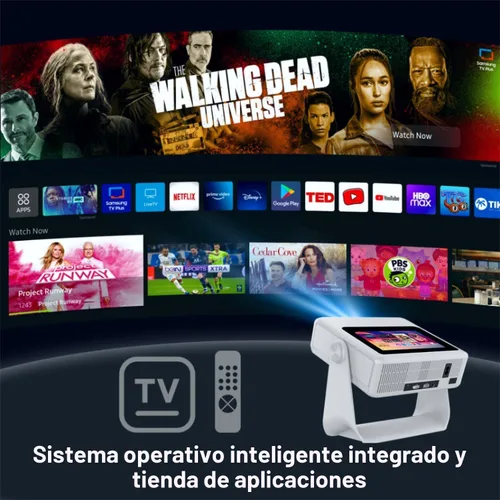 Miniatura 5 de Proyector con soporte 4K con WiFi y Bluetooth, Proyector inteligente portátil al aire con pantalla táctil, enfoque automático y control táctil