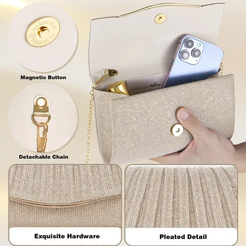 Miniatura 5 de Carteras de mano para mujeres, formales, elegantes, bolso de noche, bolsos de mano, bolso cruzado para boda, cóctel, baile de graduación, fiesta