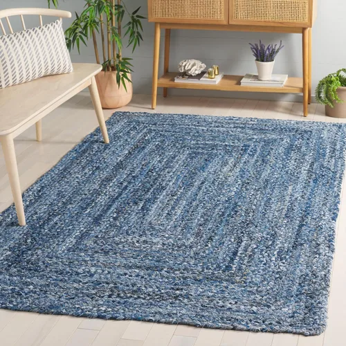 Miniatura 24 de SAFAVIEH Braided Collection - Alfombra de pasillo, 2 pies 3 pulgadas x 8 pies, color negro y azul, hecho a mano, reversible, ideal para dormitorio