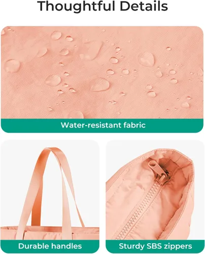 Miniatura 13 de BAGSMART Bolsa de mano para mujer con cremallera, bolsa de gimnasio con compartimentos, bolsa de trabajo para enfermera, baile, bolsa de yoga