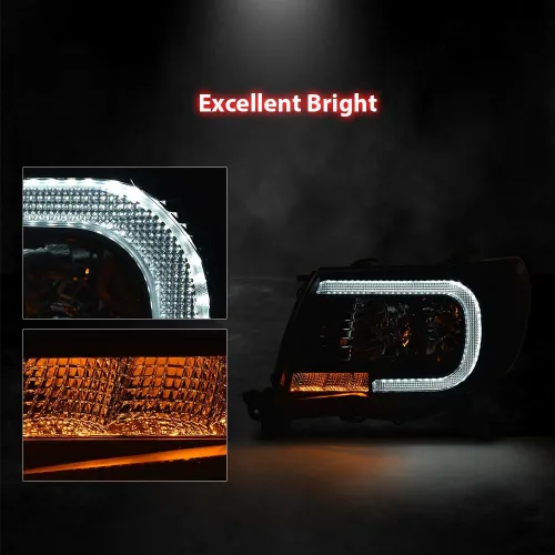 Miniatura 3 de PIT66 Faros delanteros de tubo LED con bombillas compatibles con Toyota Tacoma 2005-2011 8115004163, 8111004163, 8115004173, TO2502157, TO2503157