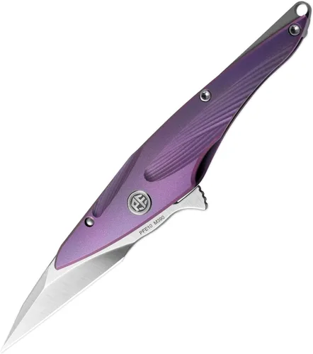 Miniatura 5 de Petrified fish PFE10 - Cuchillo plegable para colibrí, hoja de satén M390 de 1.06 pulgadas, mango de titanio de 1.05 onzas, cuchillo de bolsillo