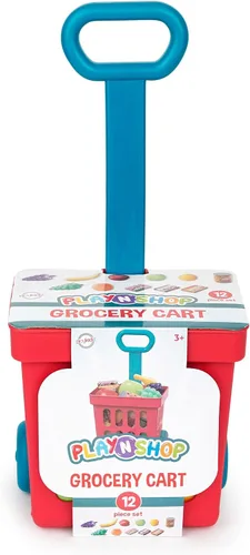 Miniatura 5 de Playkidz Juego de carrito de compras de juguete, juguetes de plástico para alimentos, juego interactivo, recursos de aprendizaje y diversión