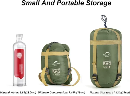Miniatura 4 de Naturehike Ultralight Sleeping Bag - Envelope Lightweight Portable, Waterproof, Comfort with Compression Sack - Great for 3 Season Traveling