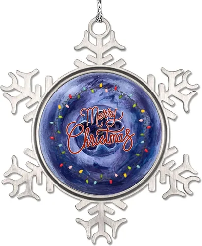 Miniatura 13 de Adorno de copo de nieve verde para árboles de Navidad, frutas, comida realista, adornos de Navidad personalizados 2022, divertido recuerdo de metal