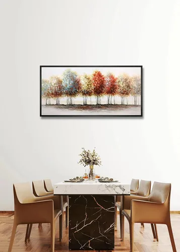 Miniatura 6 de Tiancheng Arte, 24x48 pulgadas Pintura abstracta moderna al óleo pinturas a mano árbol 3D pintado a mano sobre lienzo marco acrílico arte de pared