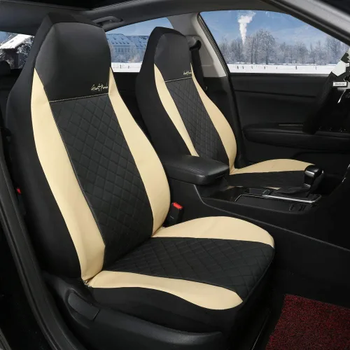 Miniatura 2 de GIANT PANDA Fundas para asiento delantero de automóvil, fundas para asiento de cubo, fundas de cuero para asientos de respaldo alto