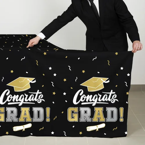 Miniatura 3 de Gatherfun Decoraciones de graduación, mantel de graduación Gongrats para suministros de fiesta de graduación, 3 manteles de clase de 2026, 54 x 108