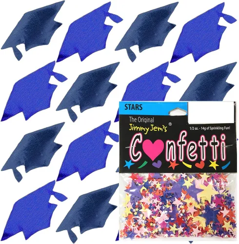Miniatura 37 de Confetti Grad Cap Negro, Azul Marino Combo - 2 bolsas de media onza (1 oz)