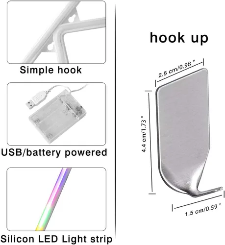 Miniatura 4 de Letras con luces LED de neón, letreros de marquesina iluminadas, con enchufe USB, funciona con pilas, luz nocturna colorida, letreros con palabras