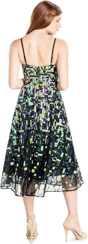 Miniatura 3 de Dress the Population Vestido midi ajustado y acampanado para mujer