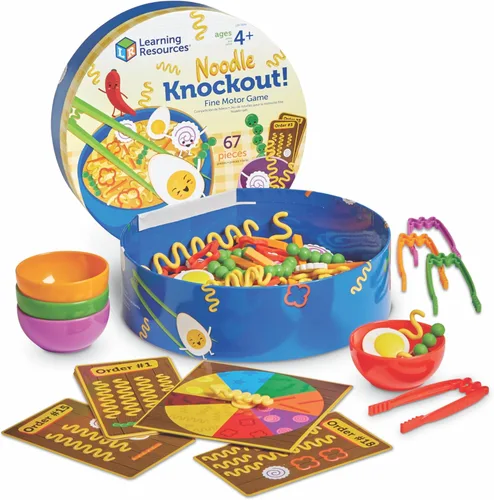 Learning Resources Juego de motricidad fina Noodle Knockout - Juegos para niños de 4 a 8 años, juego de mesa para niños pequeños, juegos educativos