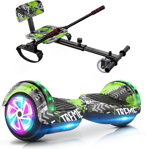 Miniatura 14 de LIEAGLE Scooter with Seat Attachment, 6.5" Scooters Go Kart Combo with Colorful LED Lights & Bluetooth, for Kids Boys Girls Adults All Ages 6.5
