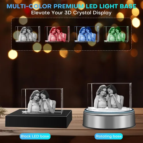 Miniatura 4 de Regalo personalizado de fotos de cristal 3D, recuerdo personalizado con grabado láser para aniversario, boda, cumpleaños, regalos únicos