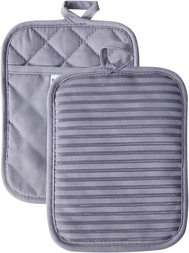 Kitchen Everyday - Juego de 2 soportes para ollas básicos resistentes al calor, silicona suave, resistente al agua, guantes de horno con bolsillo,
