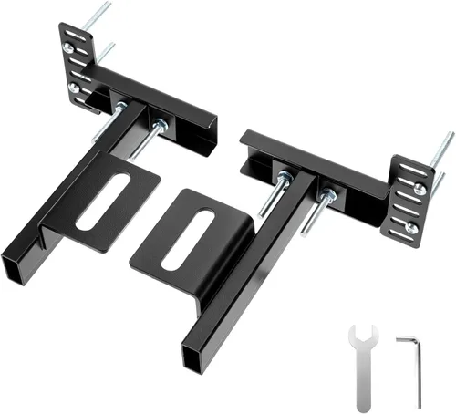 QWORK Soportes de marco de cama de metal ajustables – Kit de extensión de cabecero atornillado para camas individuales, matrimoniales y queen