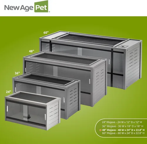 Miniatura 11 de New Age Pet ECOFLEX - Hábitat grande para reptiles de 48 pulgadas de ancho, Mojave Lounge para serpientes, tortugas y lagartos en arce, negro y Gris
