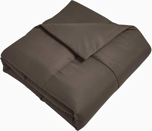Miniatura 7 de Blue Ridge Home Fashions Edredón de microfibra ligero y sólido alternativo para todas las estaciones, relleno de poliéster hipoalergénico, Chocolate