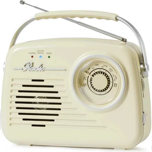 Radio AM FM portátil, radios retro alimentadas con pilas y pared enchufable, radio vintage con Bluetooth, esfera grande fácil de usar para el hogar,