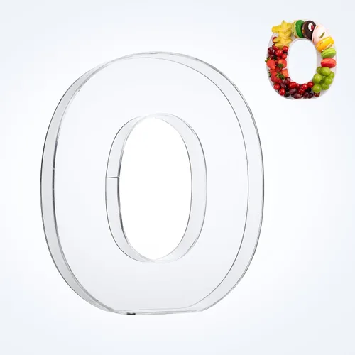 Miniatura 20 de Bandeja de 11" de Acrílico con Letras y Números – Bandeja Reutilizable y Rellenable para Aperitivos de Charcutería, Caja de Servir Postres