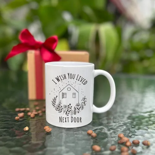 Miniatura 4 de Taza con texto en inglés "I Wish You Lived Next Door", regalo de amistad, regalo sentimental de amistad de larga distancia para mujeres, mujeres