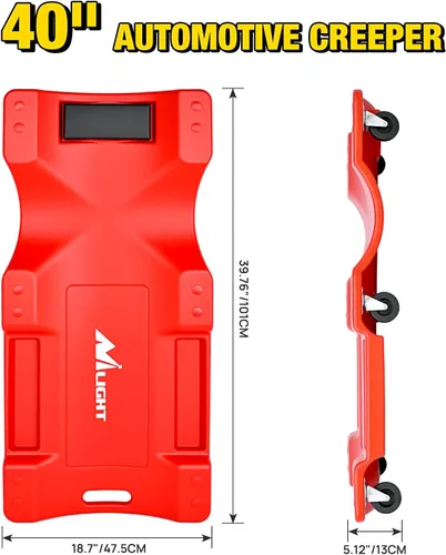 Miniatura 2 de Nilight Plataforma mecánica de plástico de 40" - Plataforma mecánica resistente de 40 pulgadas con reposacabezas acolchado y 6 ruedas, capacidad