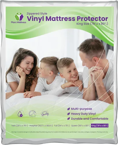 Miniatura 10 de Mars Wellness Protector y funda de colchón de vinilo impermeable, funda de colchón blanca con cremallera, funda de colchón para chinches, 1 paquete