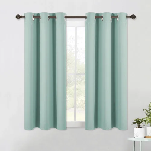 NICETOWN Paneles de cortinas opacas para dormitorio, 2 paneles, 42 pulgadas de ancho x 60 pulgadas de largo, color aguamarina, cortinas opacas con