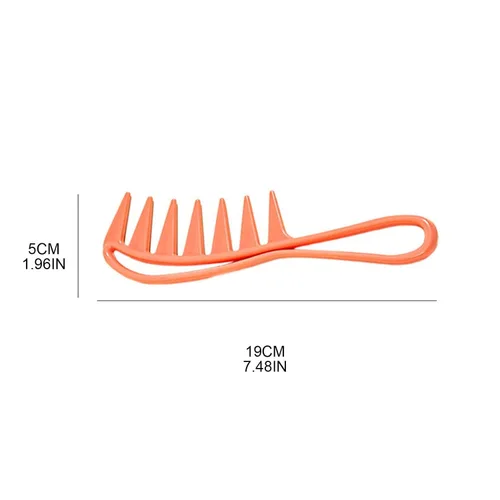 Miniatura 4 de Peine desenredante de dientes anchos para ducha, peine flexible de amplia separación, peine hueco, peine antiestático desenredante para el cabello