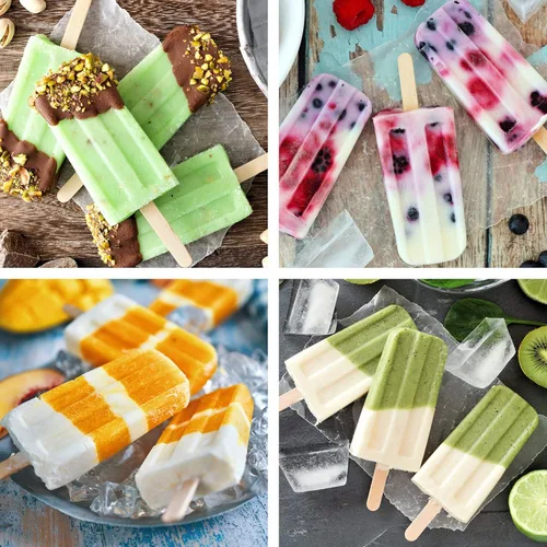 Miniatura 2 de Ozera Moldes para paletas de 10 cavidades, moldes de silicona para paletas, moldes de paletas caseras, moldes para paletas de hielo con 50 palitos