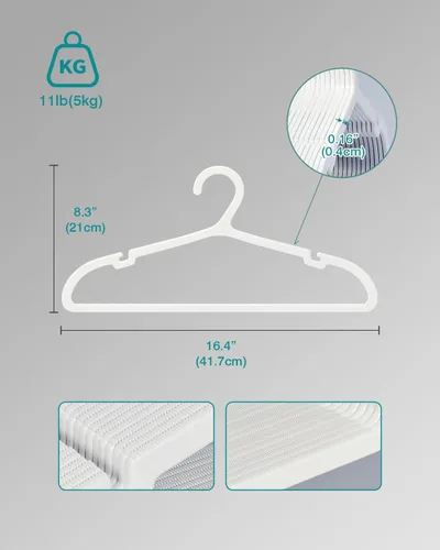 Miniatura 7 de ABHENG Paquete de 30 perchas de ropa, perchas de plástico antideslizantes, perchas que ahorran espacio, resistentes, para colgar ropa seca y húmeda