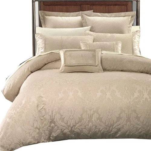 Miniatura 5 de Royal Hotel Bedding Juego de funda de edredón jacquard Sara de 7 piezas (funda de edredón), lazos en las esquinas con funda de edredón y cierre