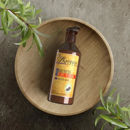 Miniatura 9 de Savannah Hair Therapy Acondicionador en crema sin enjuague para cabello seco dañado y teñido con manteca de karité, queratina y proteína de seda
