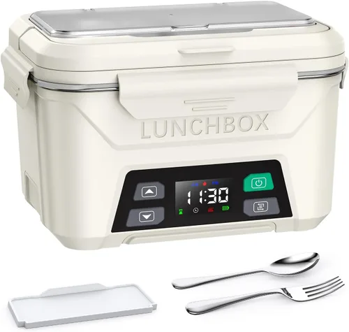 Miniatura 18 de EAST OAK Fiambrera eléctrica inalámbrica para adultos, lonchera calentada a pilas con calefacción automática, calentador de alimentos portátil