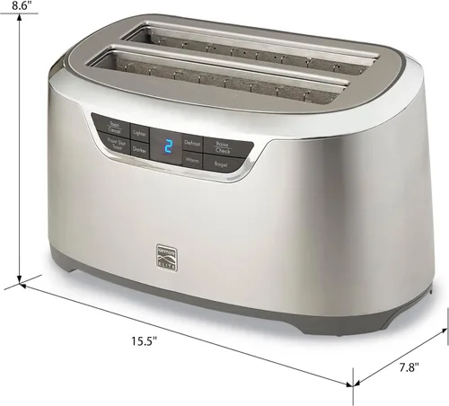 Miniatura 7 de Kenmore Tostador de 4 rebanadas - Ranura extra ancha de mostrador, función de descongelación, Grille-Pain, 9 ajustes de tostado, bandeja de migas