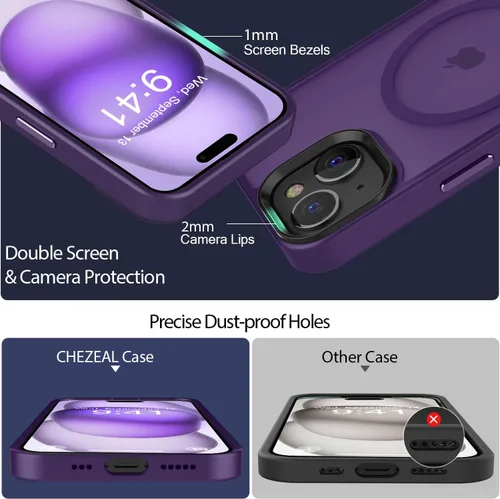 Miniatura 83 de Fuerte magnético para iPhone 11, compatible con Magsafe, [resistente a caídas de 13 pies] Funda trasera translúcida mate con sensación de piel