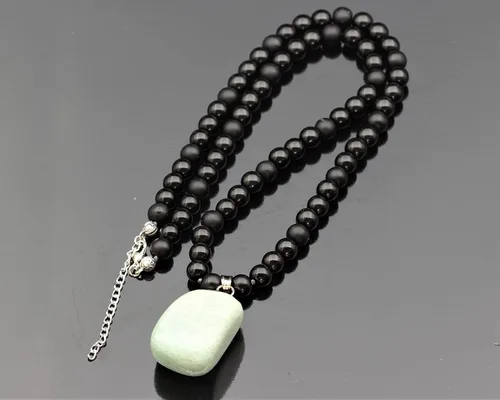 Miniatura 25 de Colgante de turmalina cruda natural, Collar de cuentas de ónix negro genuino, Collar de piedra negra, Collar de piedras preciosas, Cuentas de 0.315