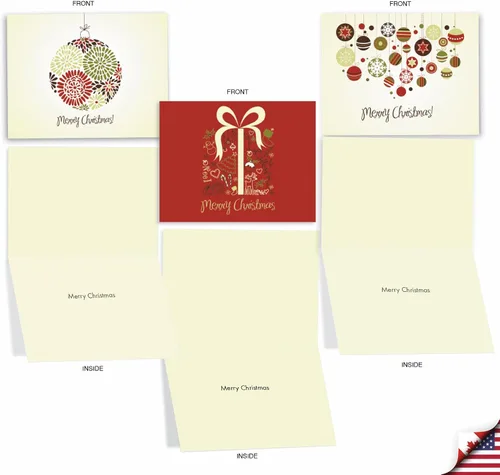 Miniatura 2 de The Best Card Company - 10 tarjetas navideñas de felicitación con sobres - Tarjetas festivas y divertidas surtidas para las vacaciones
