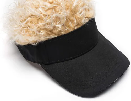 Miniatura 4 de Sombreros de pelo novedosos para hombre, con púas, divertidos, viseras de golf, peluca falsa con pico de Guy Fieri, gorra de béisbol ajustable
