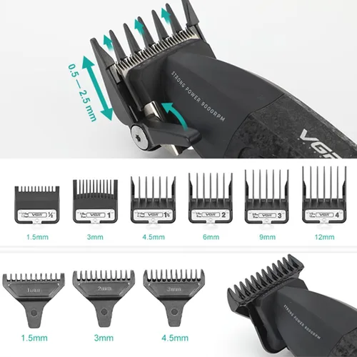 Miniatura 4 de VGR 640 Cortapelos Profesionales para Hombres, Cortapelos y Recortadoras Inalámbricas de Barbero de 9000RPM, Kit de Corte de Cabello con Cuchilla