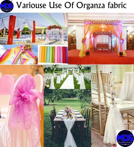 Miniatura 6 de VDS Tela de Organza Premium de 1 Yarda por Yarda de 45" de Ancho - Material de Tul Transparente, Ligero y Brillante para Manualidades DIY