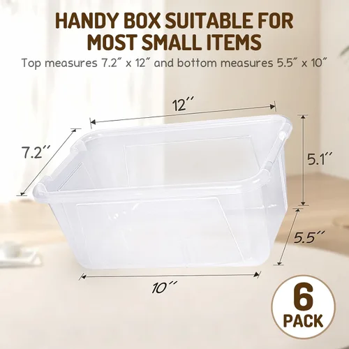 Miniatura 2 de GAMENOTE Contenedores de almacenamiento de 6 cuartos de galón con tapas, caja de plástico con pestillo para aula y almacenamiento de juguetes
