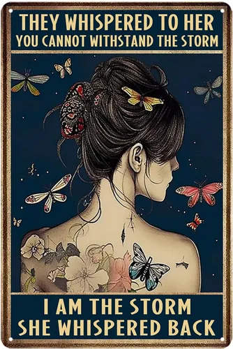 Arte de Pared Motivacional Boho Decoración de Pared Cartel Inspirador Letrero Vintage de Metal en Lata para Chica Adolescente Decoración de 063