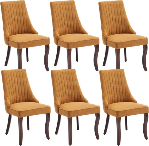 Miniatura 25 de Shenyon Juego de 4 sillas de comedor color beige, cómodas sillas de comedor tapizadas con canal de tela, sillas de cocina modernas para comedor