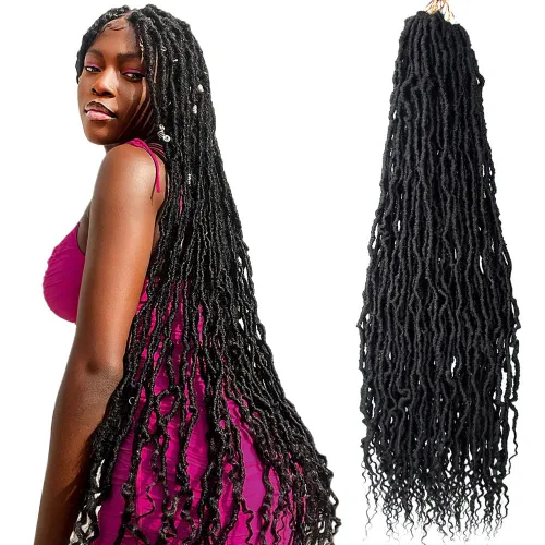 Miniatura 53 de BOHOBABE Rastas Falsas de Cabello de Ganchillo de 30 Pulgadas, Rastas Suaves Boho de Ganchillo con Puntas Rizadas, Rastas Largas de Diosa Bohemia